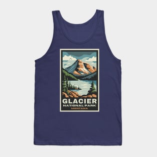 A Vintage Travel Art of the Glacier National Park - Montana - US Tank Top